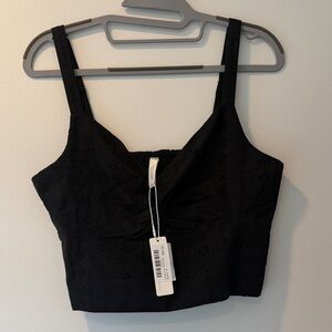 Gentle Fawn Black Eyelet Cropped Tank